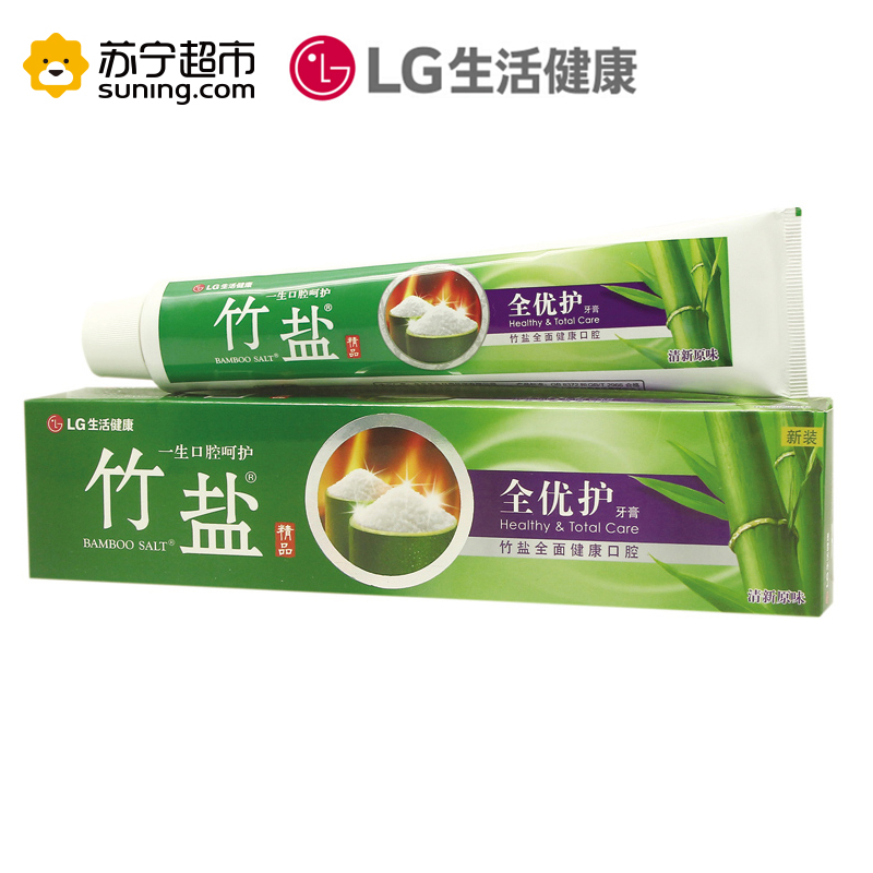 竹盐精品全优护牙膏清新原味120g 呵护牙龈 防蛀固齿清新口气