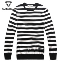马克华菲毛衣男2017冬季新款条纹针织衫圆领韩版潮流毛线衣打底衫
