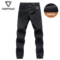 马克华菲牛仔裤男士加绒加厚裤子2017冬季新款韩版修身男裤加绒裤