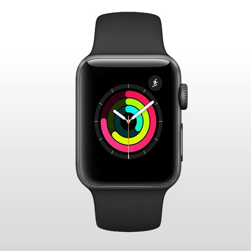 Apple苹果 Series3智能手表 GPS款 38毫米 深空灰色铝金属表壳 灰色运动型表带(定制款)