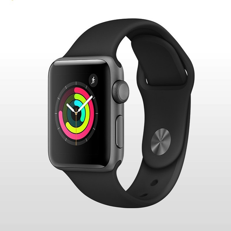Apple苹果 Series3智能手表 GPS款 38毫米 深空灰色铝金属表壳 灰色运动型表带(定制款)
