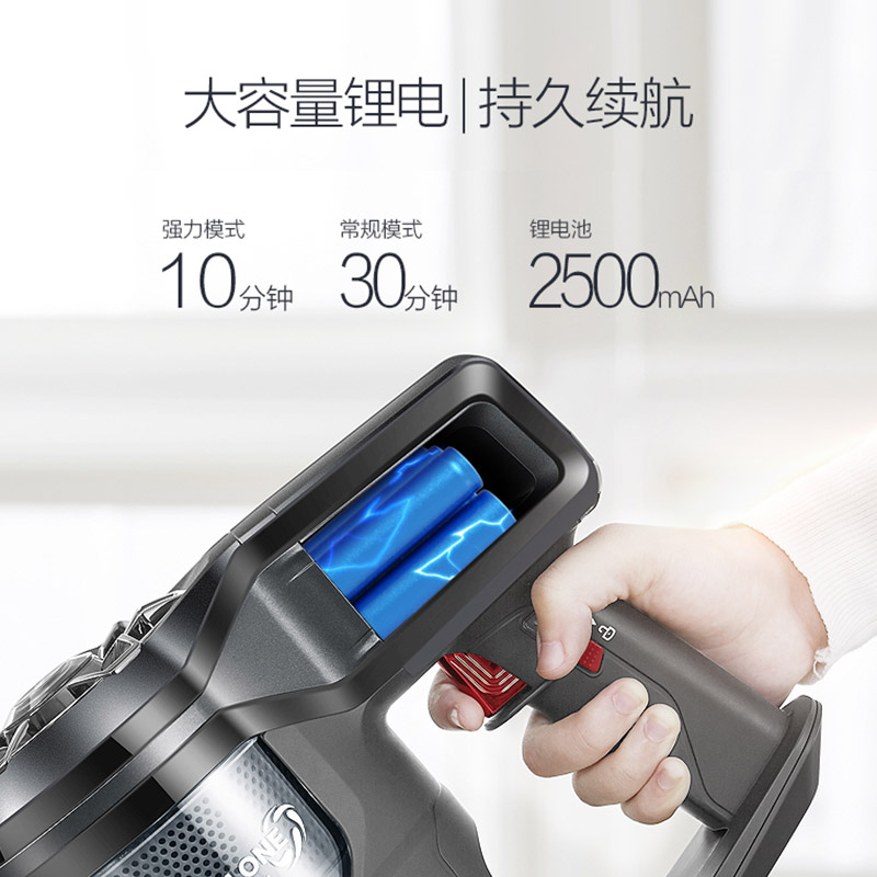美的(Midea)吸尘器P75( VH1703) 智能灰尘感应低噪BLDC电机 扫地机380W 干湿两用 无线手持 家用高清大图