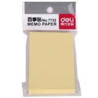 得力7732百事贴(淡黄)51*76mm(12包/盒)