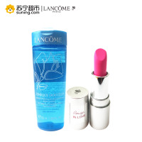 兰蔻(LANCOME)清滢嫩肤水50ml+迷恋丝缎唇膏361M 2g 中小样 蓝水爽肤水口红滋润保湿