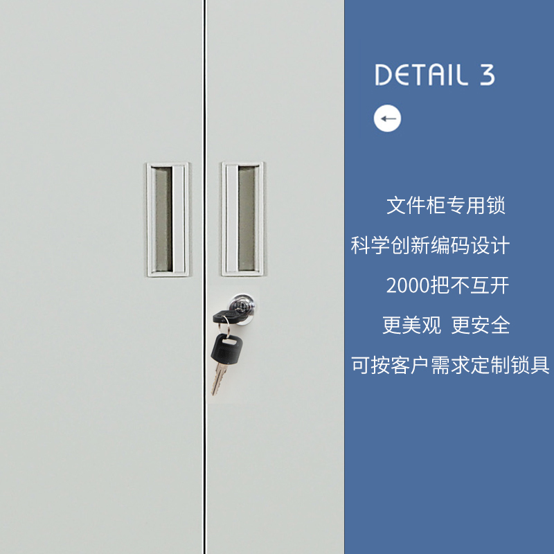 豫亿腾钢制加厚办公文件柜铁皮柜财务凭证资料柜档案柜玻璃储物书柜带锁抽屉可定制灰白色双开门矮柜