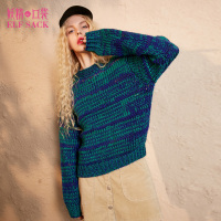 春装圆领宽松简约保暖chic短款ins套头毛衣女-749017