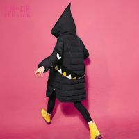 冬装外套街头时尚宽松运动休闲连帽长袖保暖羽绒服长款女-732009