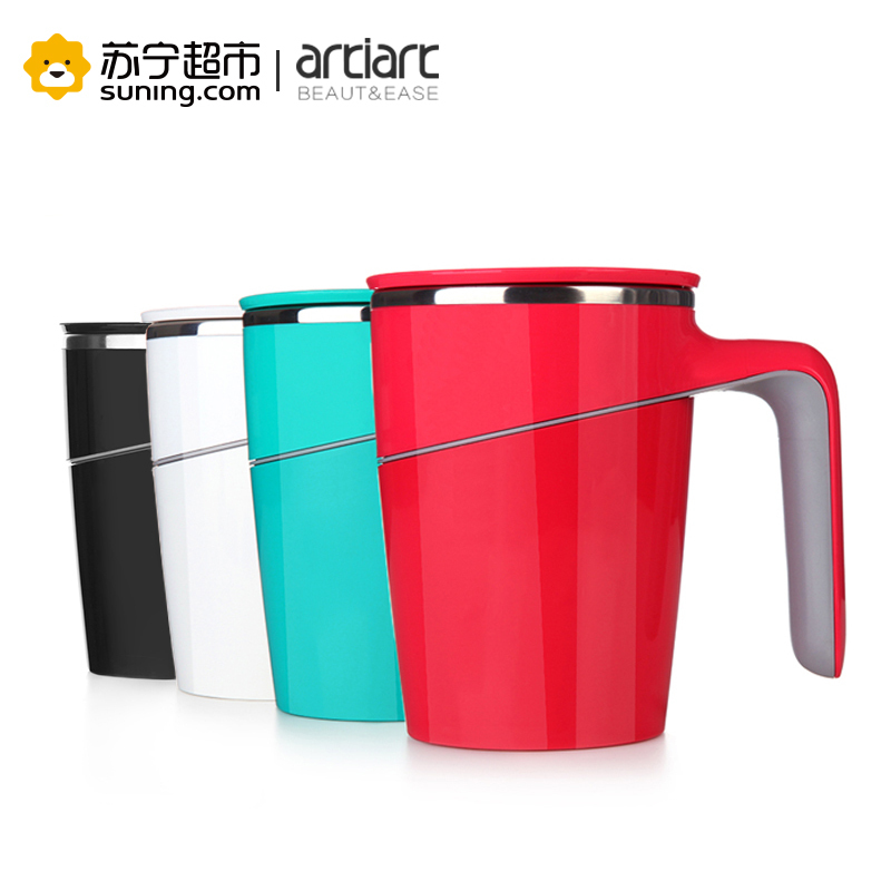 台湾Artiart 创意不倒杯 带盖不锈钢马克杯大容量办公室水杯子470ml