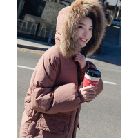 MaggieQueen韩版主推立体口袋大毛领长款棉衣棉衣8307A-1788-P175