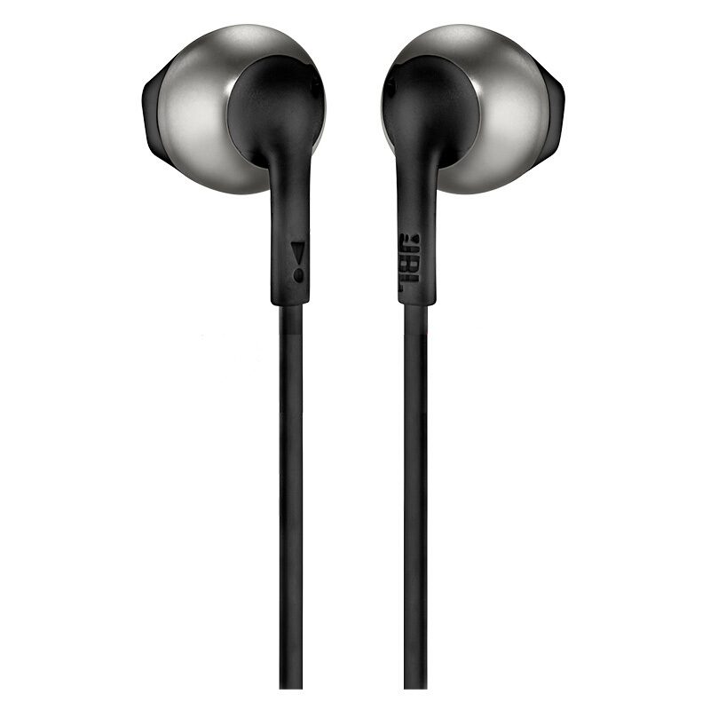 JBL T205 半入耳式耳机 带麦可通话手机耳机 黑色