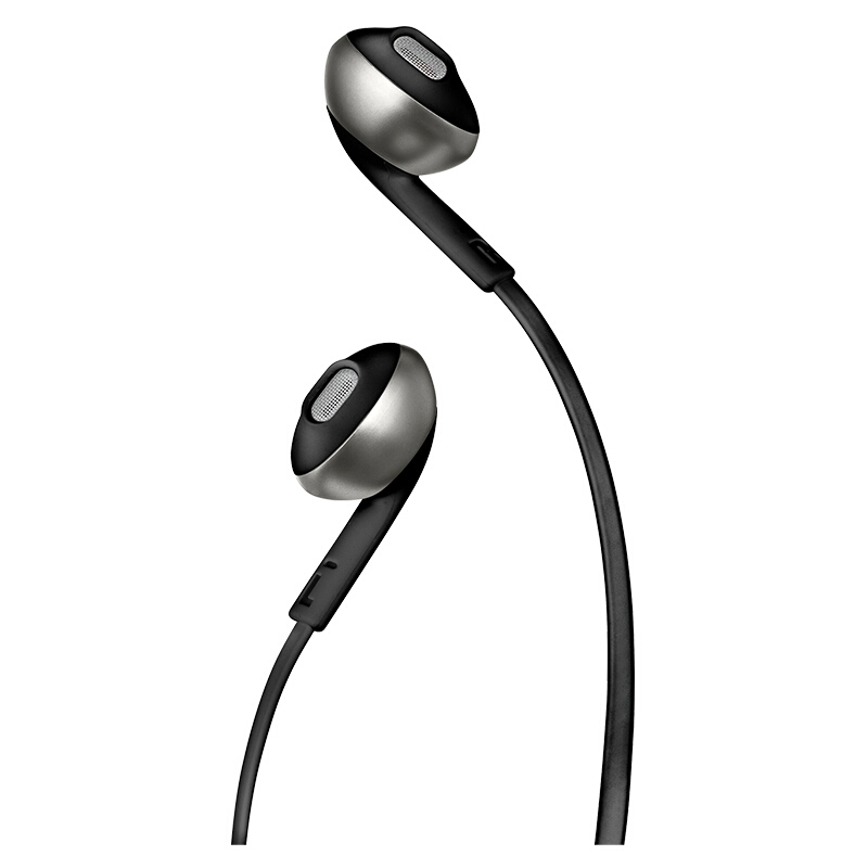 JBL T205 半入耳式耳机 带麦可通话手机耳机 黑色