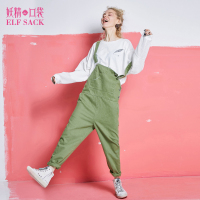 妖精的口袋Y春装2018新款学院风甜美显瘦百搭休闲背带裤A8110004_2