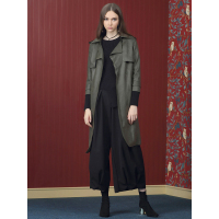 赏色SHANGSE女士收缩袖口中长款皮大衣 1B2017W153