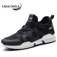 鳄鱼恤休闲鞋男士运动鞋潮流新款男鞋系带跑步鞋网布透气鞋子慢跑百搭_2