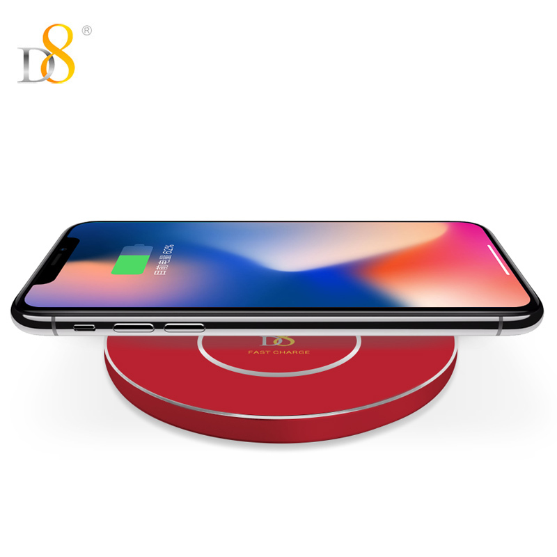 D8 苹果8/iPhoneX无线充电器 安卓/手机通用接收器 红色
