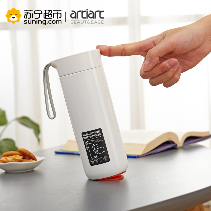 Artiart 创意不倒杯便携保温杯男女简约带盖水杯子304不锈钢400ml