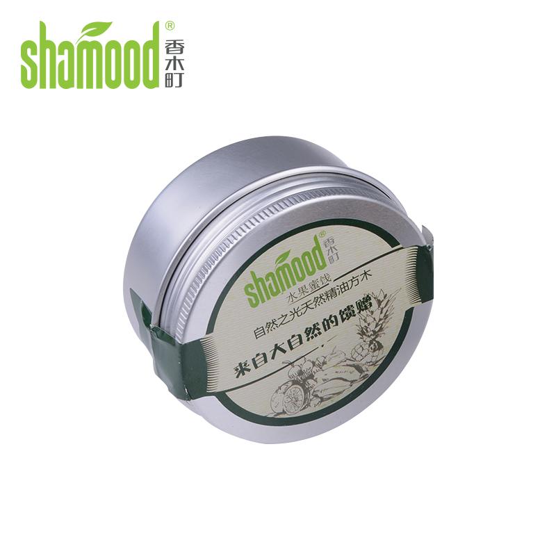 [苏宁自营]香木町(Shamood) 汽车香水 座式香氛 固体精油 精油方木 水果蜜饯味 香薰 原木色 改善车内环境