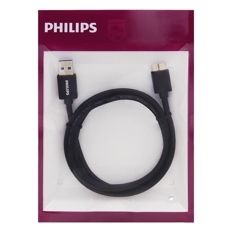 飞利浦(Philips) SWR3101 数据线手机连接线USB接口 移动硬盘三星S5 Note3线0.5米