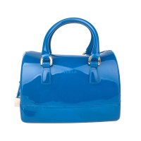 FURLA芙拉 CANDY LOGO挂饰金属锁果冻女士手提包 BAS8PL0BLUETTEF