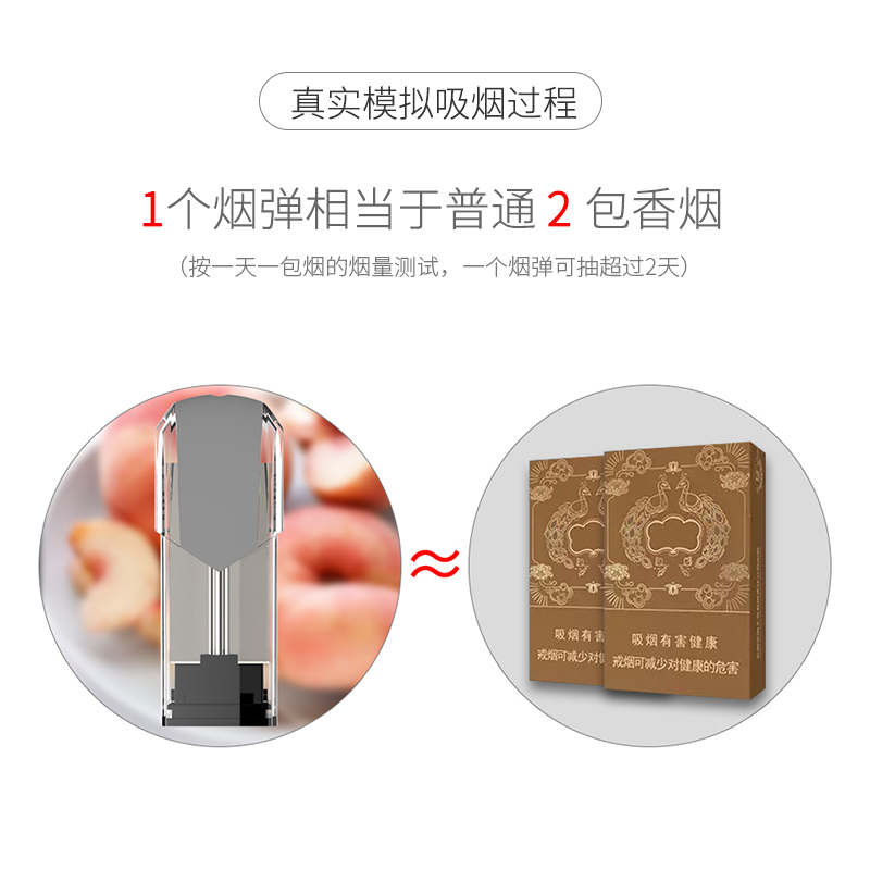 火器时间梭成套电子烟灰色桃子11mg