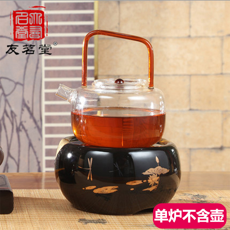 友茗堂YL-1036荷塘春色 电陶炉 触控式 微晶面板 4档 茶炉 陶瓷 静音电茶炉定时煮水煮茶炉铁壶银壶