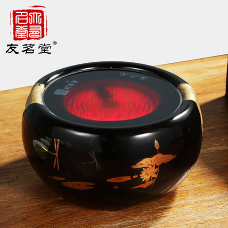 友茗堂YL-1036荷塘春色 电陶炉 触控式 微晶面板 4档 茶炉 陶瓷 静音电茶炉定时煮水煮茶炉铁壶银壶