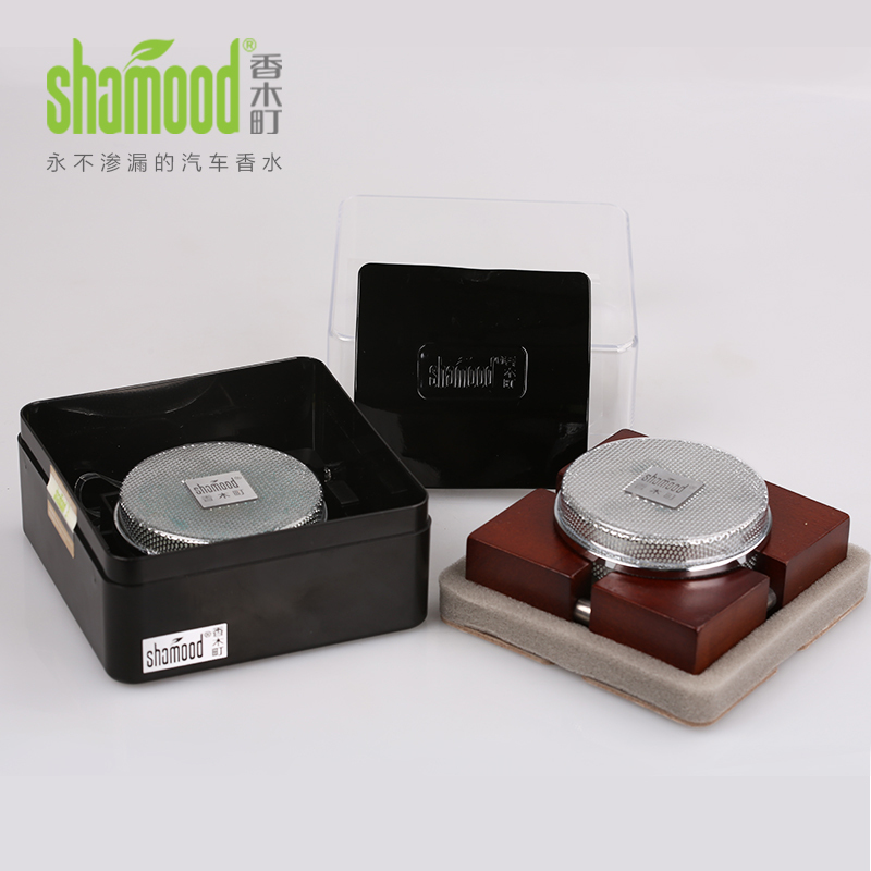 [苏宁自营]香木町(Shamood) 汽车香水 红木摆件 固体精油 四方来财 魅力古龙味 香薰 红木色 改善车内环境