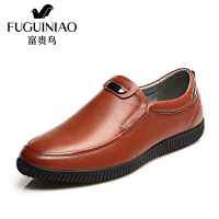 富贵鸟（FUGUINIAO）时尚头层牛皮套脚男鞋富贵鸟单鞋男生活休闲鞋皮鞋