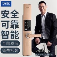 TENON/亚太天能智能指纹锁 家用密码锁防盗门锁电子门锁铁门木门 V9e 玫瑰金