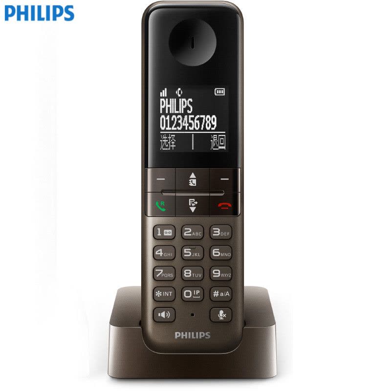 飞利浦(PHILIPS) DCTG450 数字无绳电话机单主机 中文菜单/免提通话/家用办公电话机(古铜色)图片