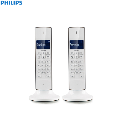 飞利浦(PHILIPS) DCTG3302 中文数字无绳电话机双单机套装家用办公小座机客服会议无线子母固话(白色)