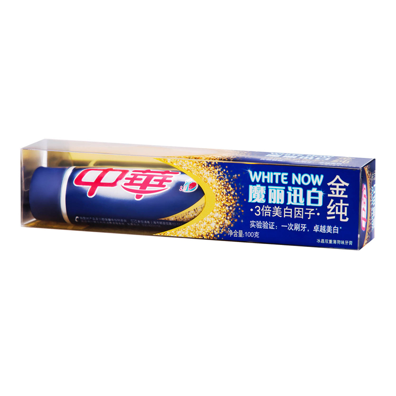中华 金纯魔丽迅白 冰晶双重 薄荷味 牙膏 100g(支)