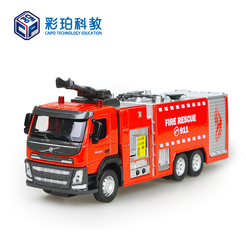 彩珀沃尔沃仿真合金工程车 云梯车消防车儿童玩具汽车模型男孩宝宝礼物高清大图