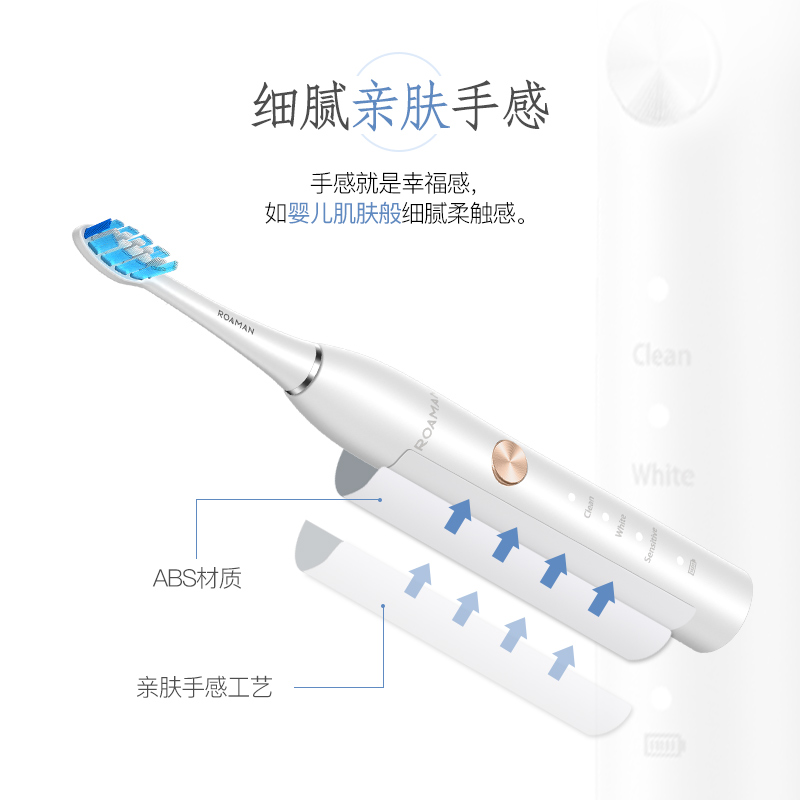 ROAMAN/罗曼声波电动牙刷成人儿童自动牙刷充电式家用防水软毛T5