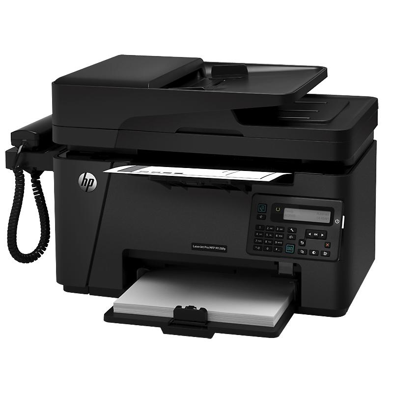 惠普 HP MFP M128fp 黑白激光多功能一体机(打印 复印 扫描 传真 电话手柄)