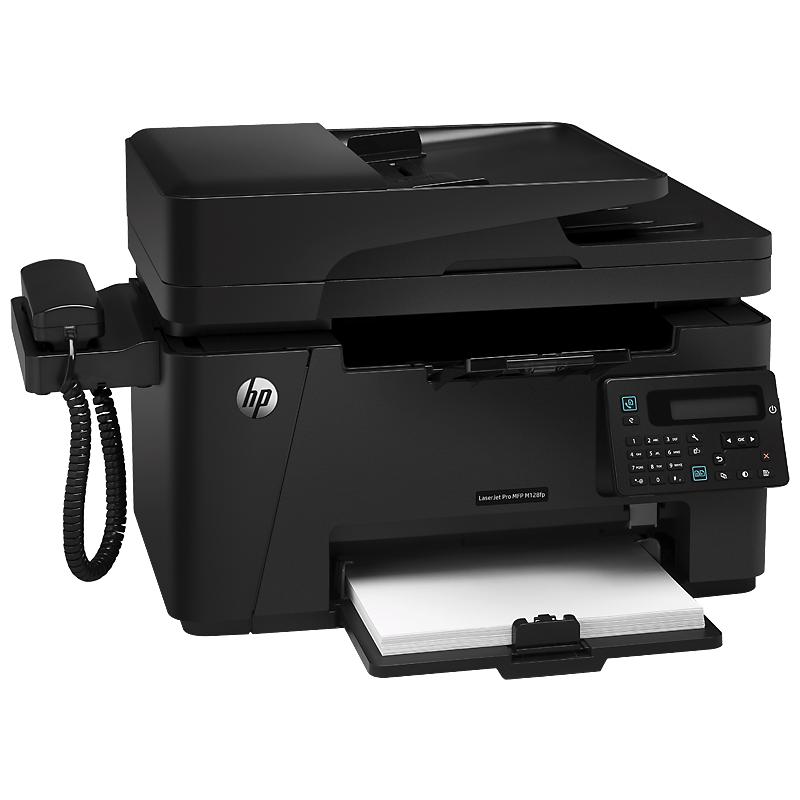 惠普 HP MFP M128fp 黑白激光多功能一体机(打印 复印 扫描 传真 电话手柄)