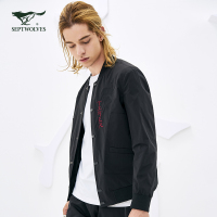 七匹狼旗下圣沃斯系列2018新品男装男士夹克棒球领潮流时尚男外套