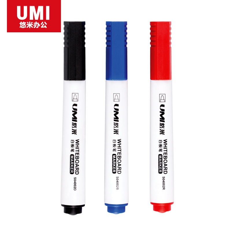 安兴纸业 悠米(UMI )时尚简约白板笔3mm S04002R 红色 10支/盒 1盒装 共10支