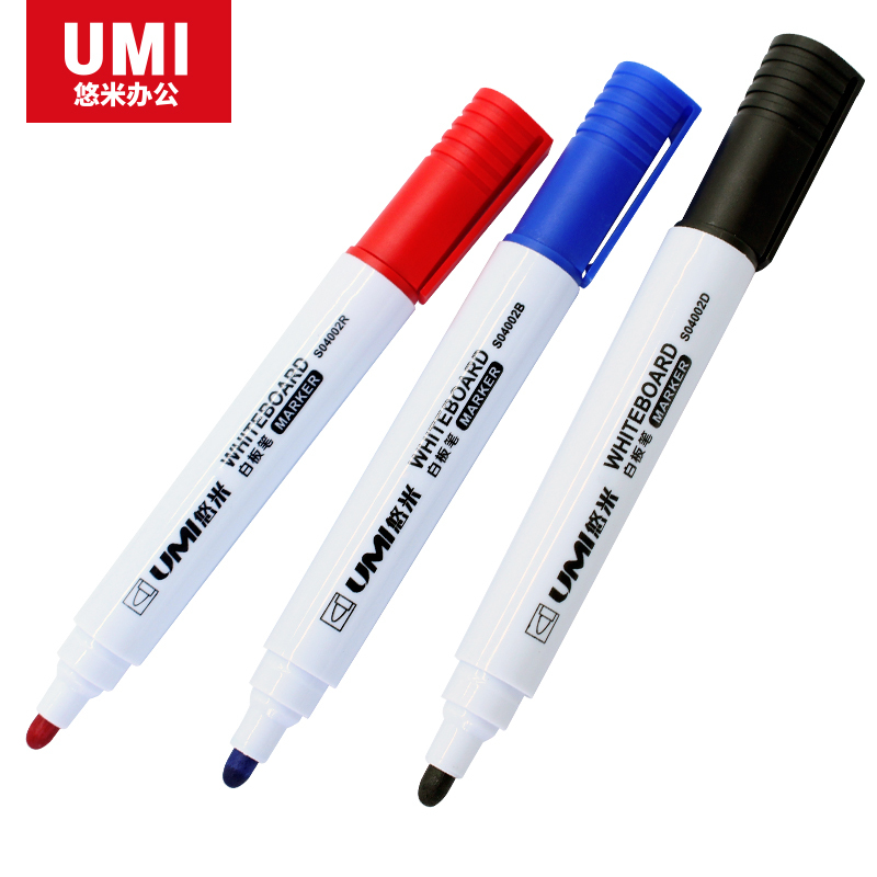 安兴纸业 悠米(UMI )时尚简约白板笔3mm S04002R 红色 10支/盒 1盒装 共10支