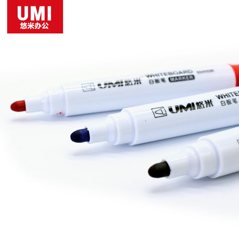 安兴纸业 悠米(UMI )时尚简约白板笔3mm S04002R 红色 10支/盒 1盒装 共10支