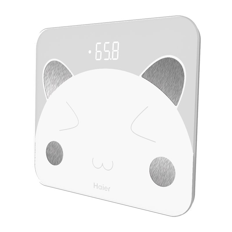 海尔(Haier)智能体脂称TZC19-00(F) 家用体重秤精准成人USB充电电子秤减肥称重脂肪秤APP智能粉熊猫