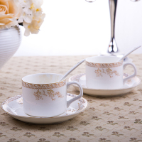 鹏博陶瓷 咖啡杯 二杯碟勺 天鹅湖(2件套)