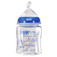 NUKl宽口径PA彩色奶瓶(带初生型硅胶中圆孔奶嘴)150ML 适用年龄:0个月以上 颜色随机