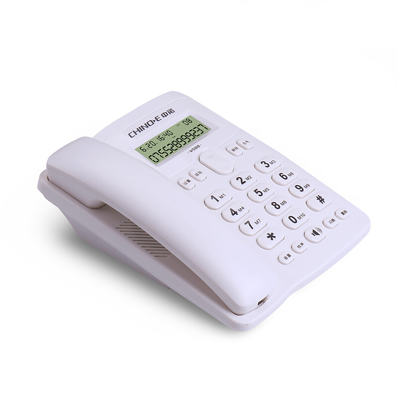 中诺(CHINO-E)W588有绳座式固定电话机家用办公座机免电池有线来电显示坐机 白色