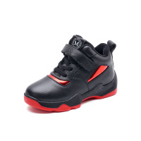 牧童童鞋2017冬季新款魔术贴保暖男童鞋中小童牛皮休闲运动鞋儿童棉鞋