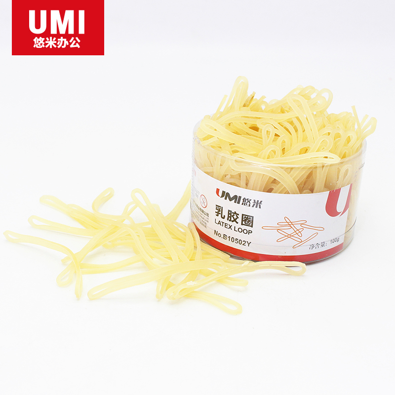 安兴纸业 悠米(UMI )橡皮筋 50克 (桶装) B10501Y 20筒装