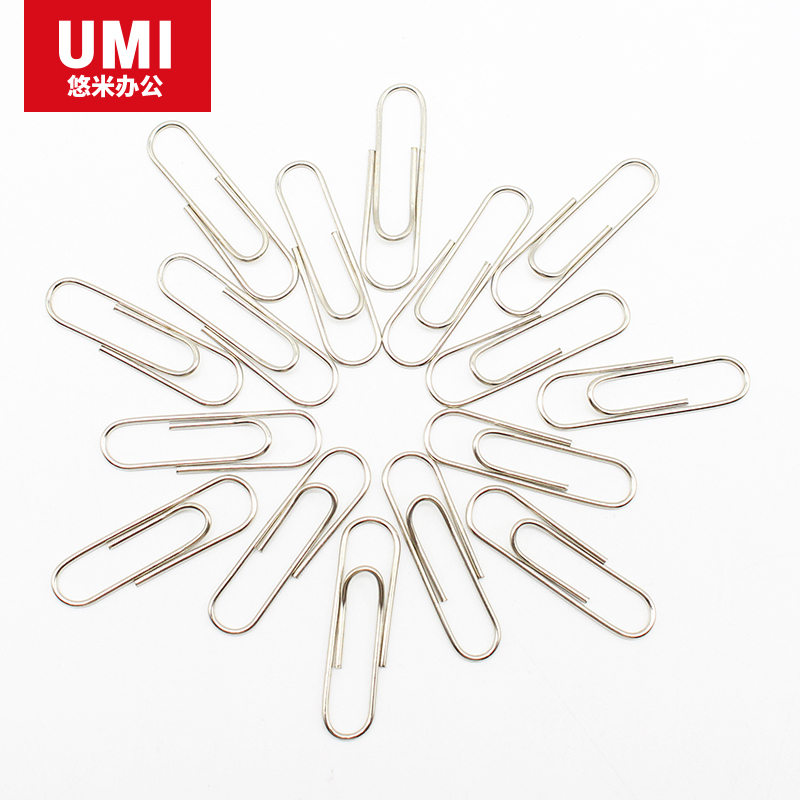 安兴纸业 悠米(UMI )银色回形针 (盒装 100PCS/盒) B10201S 50盒装