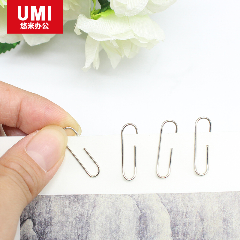 安兴纸业 悠米(UMI )银色回形针 (盒装 100PCS/盒) B10201S 50盒装