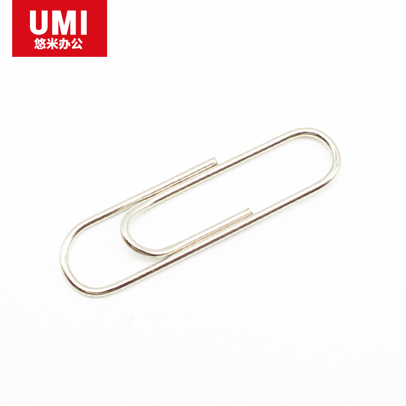 安兴纸业 悠米(UMI )银色回形针 (盒装 100PCS/盒) B10201S 50盒装