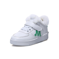 牧童童鞋冬季新款女童魔术贴棉鞋舒适牛皮百搭儿童二棉鞋